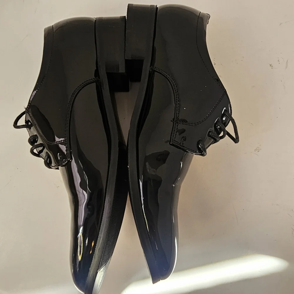 Tip Top Boys Size 5 Black Shiny Dress Shoes Wedding Easter Preppy